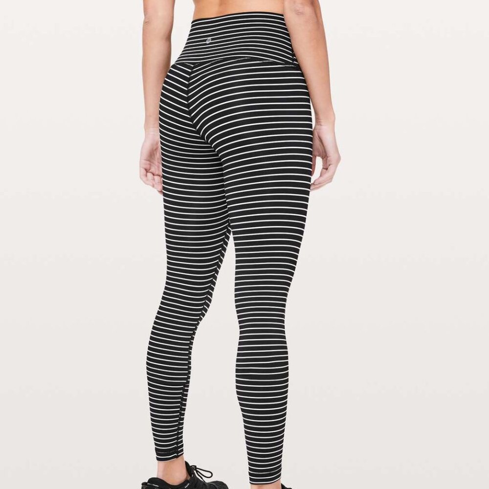 Lululemon Wunder Under High-Rise Luxtreme Parallel Stripe Black White Size 4